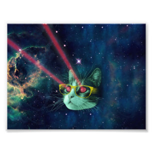 Foto Gato espacial com óculos amarelos