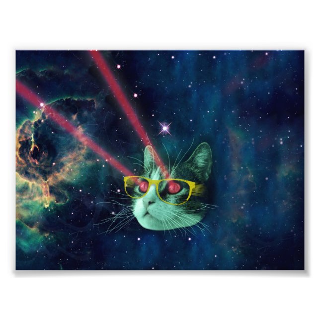 Foto Gato espacial com óculos amarelos (Frente)