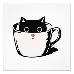 Foto Gato preto com nariz vermelho escondido em um copo