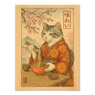 Foto Gato Ramen – Gato ao Estilo Japonês Apreciando Mac