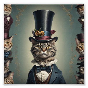 Foto Gato vitoriano com Tophat