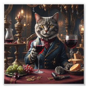 Foto Gato Vitoriano com Vidro Vermelho
