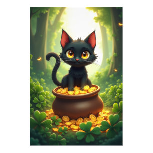 Foto Gato Whimsical em um Pote Dourado
