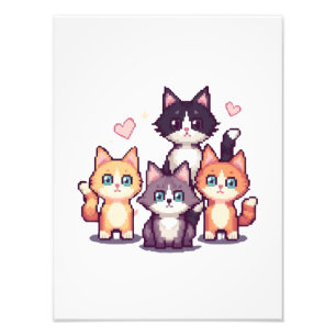 Foto Gatos Coloridos Pixelados