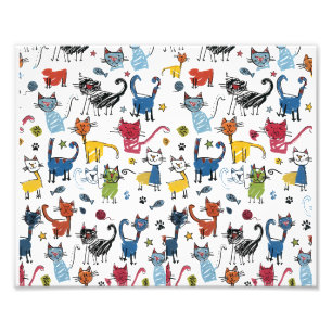 Foto Gatos Coloridos Vibrantes Kit de Desenho à Mão de