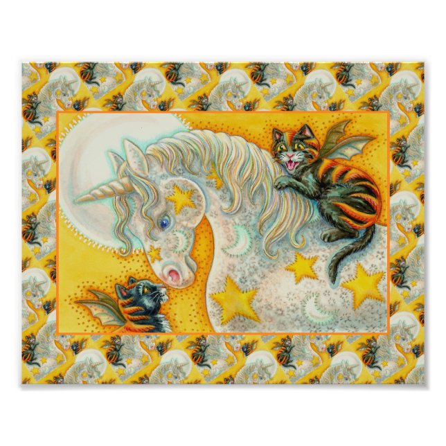 FOTO GATOS NEGROS COM COR UNICORN HALLOWEEN (Frente)