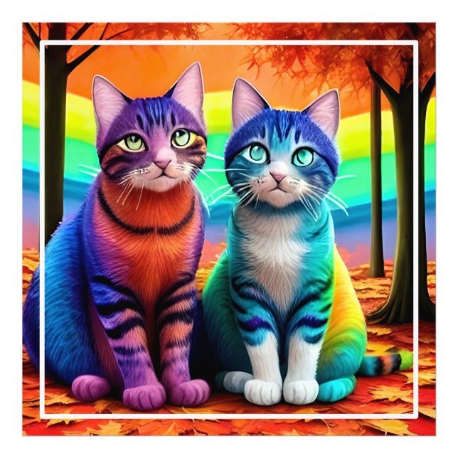 Foto Gêmeos da arte digital de gatos-56467 (Frente)
