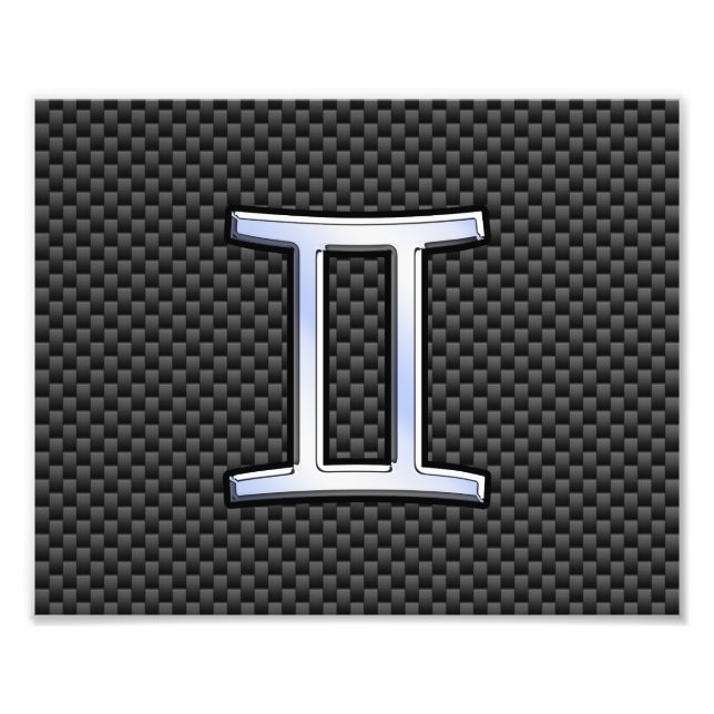Foto Gemini Zodiac - Sinal de Impressão de Fibra de Car (Frente)