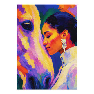 Foto Gentle Bond – Mulher e Cavalo Retrato Fauvista