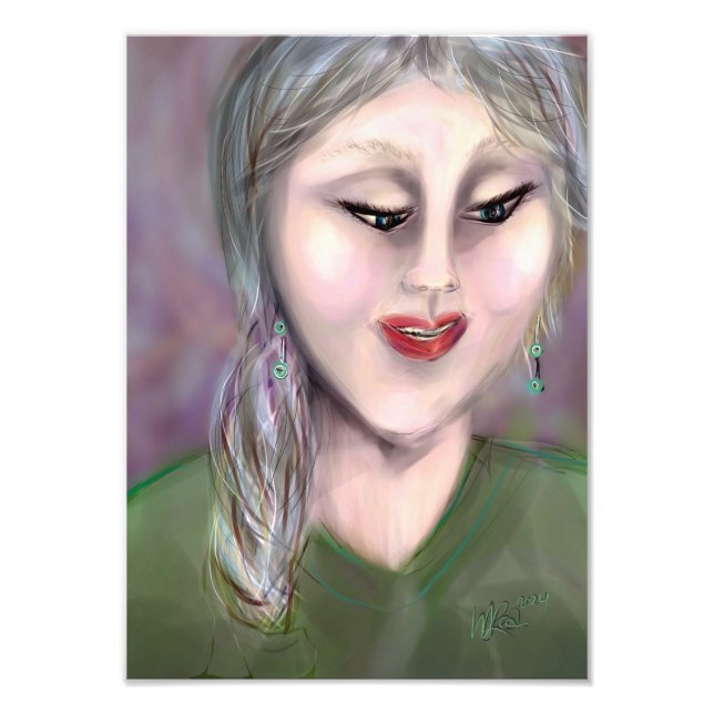 Foto Gentle Knowing Modern Feminine Portrait Wall Art (Frente)