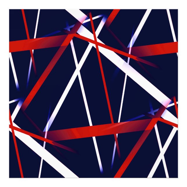 Foto Geometria Urbana Azul Branco Vermelho (Frente)