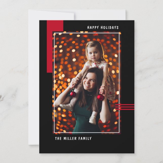 Foto Geométrica Simples de Feriados Felizes Modern (Frente)