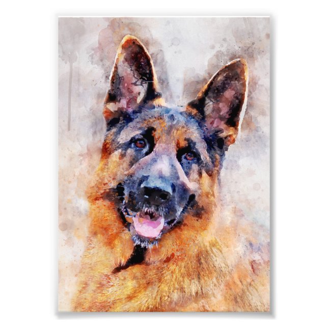 Foto German shepherd Cachorro Portátil Aquarela 01 (Frente)