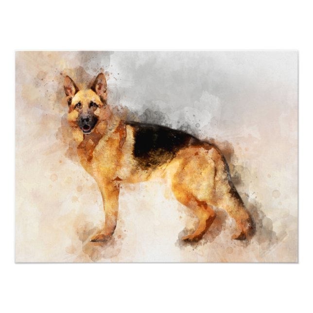 Foto German shepherd Cachorro Portátil Aquarela 02 (Frente)