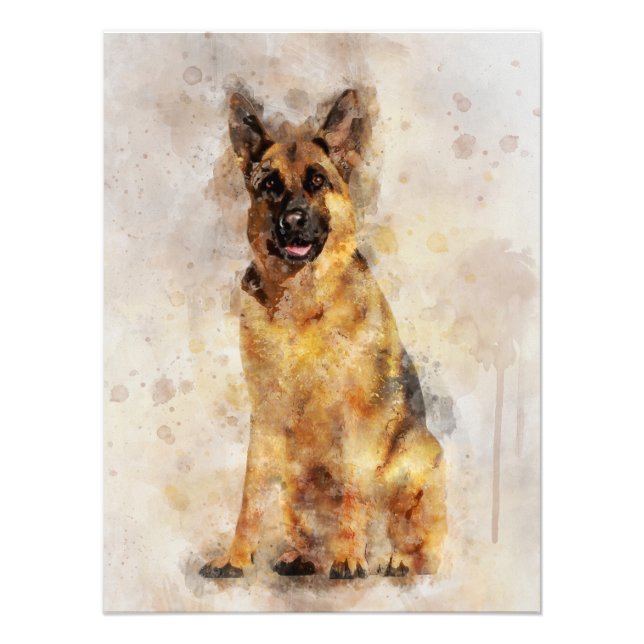Foto German shepherd Cachorro - Retrato de Aquarela 03 (Frente)