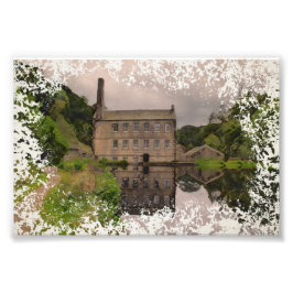 Foto Gibson Mill Reflection - Distressed Watercolour