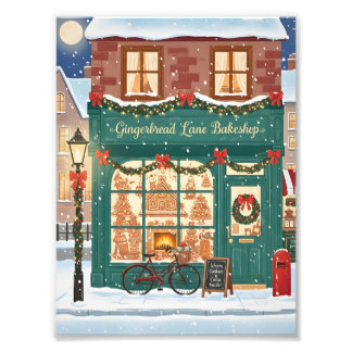 Foto Gingerbread Lane Bakeshop Illustration Posters
