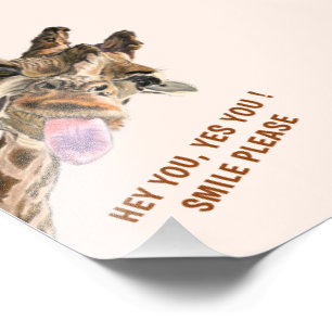 Foto Girafa Divertida e Jovial com Texto Personalizado