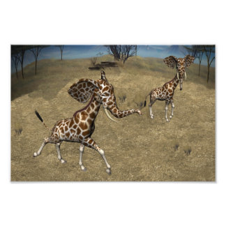 Foto Girafas de elefante giratório