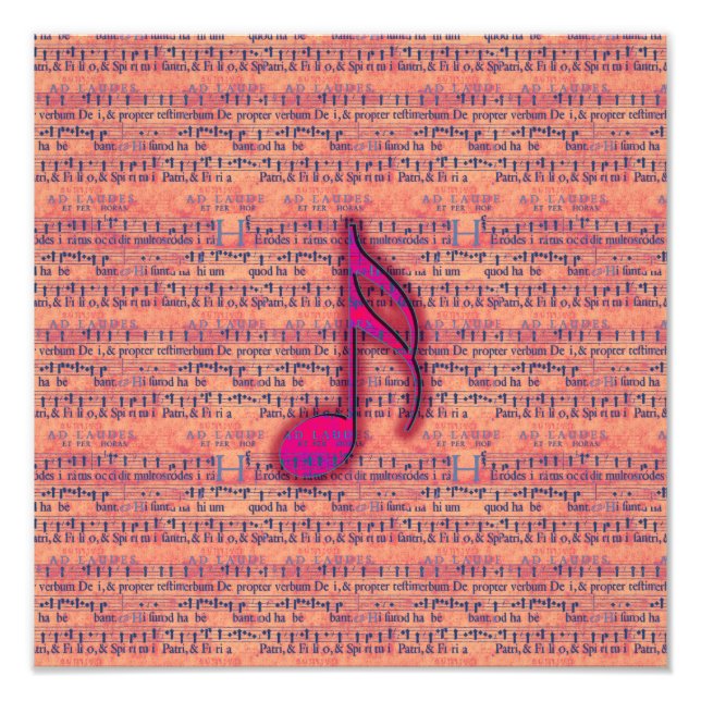 Foto Girly Trendy Musical Note on Sheet Music (Frente)