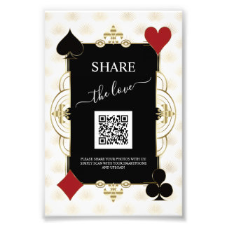 Foto Glam Gold Casino Share The Love QR Code Wedding