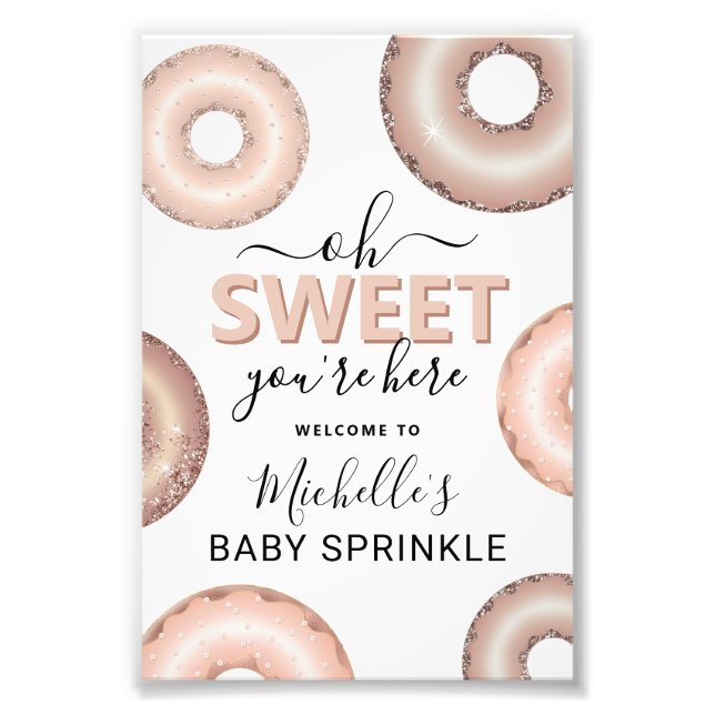 Foto Glitter Donut Baby Sprinkle Girl Welcome (Frente)