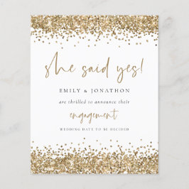 Foto Glitter Dourada Do Orçamento Ela Disse Sim No