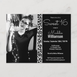 Foto Glitter Leopardo Negro Docinho 16 Convite