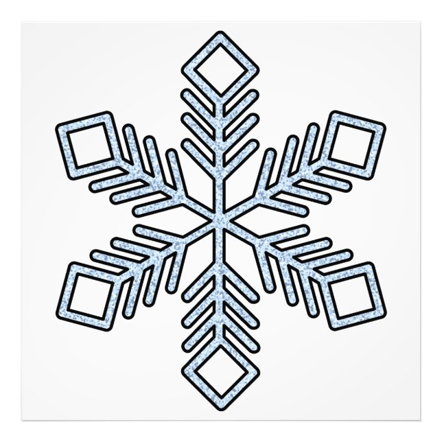 Foto Glitter Snowflake - Baby Blue Branches (Frente)