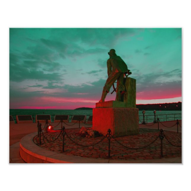 FOTO GLOUCESTER FISHERMAN STATUE PHOTO IMPRESSÃO (Frente)