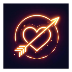 Foto glowing image of a heart with cupid's arrow