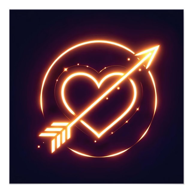 Foto glowing image of a heart with cupid's arrow (Frente)