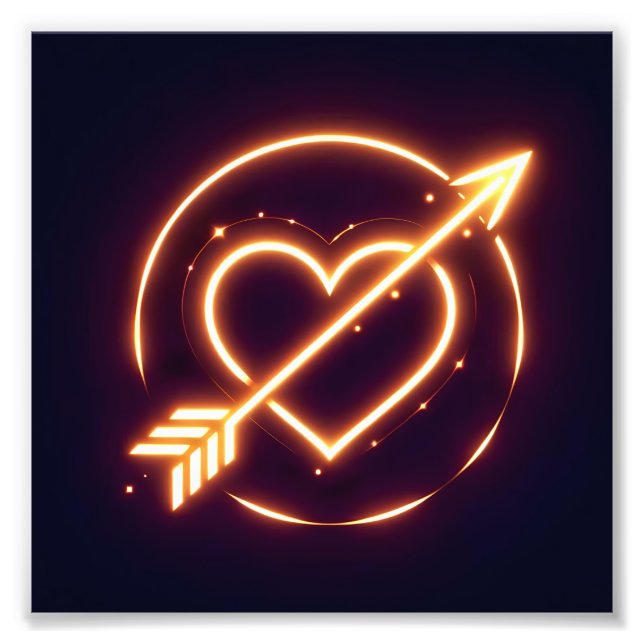 Foto glowing image of a heart with cupid's arrow (Frente)