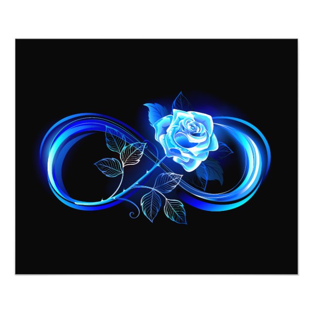 Foto Glowing infinity with blue rose (Frente)