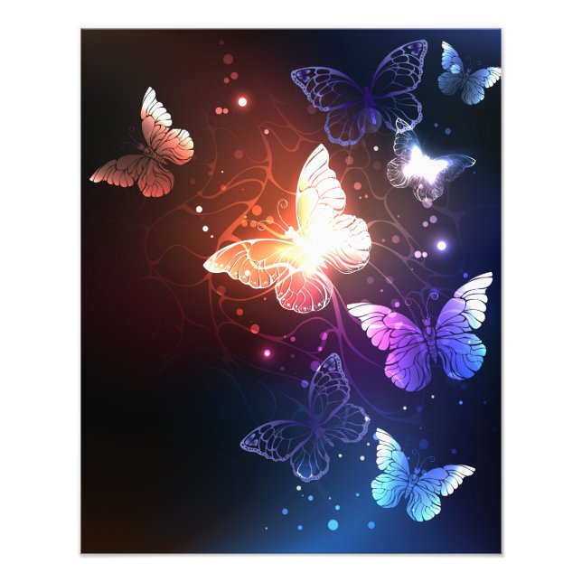 Foto Glowing Night Butterflies (Frente)