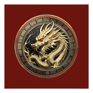 Foto Gold Sacred Eastern Dragon Medallion