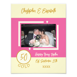 Foto Golden anniversary personalized names pink