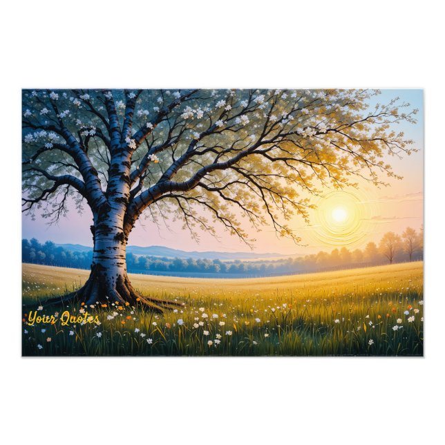 Foto Golden Hour Birch Tree Meadow (Frente)