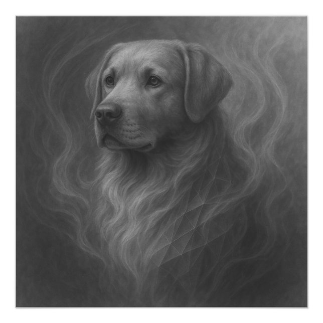 Foto Golden Retriever GeoRealism Portrait – Calm and Lo (Frente)