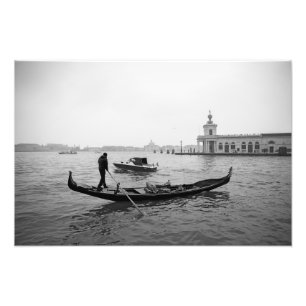 Foto Gondolier Veneza Itália paisagem negra e branca P