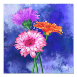 Foto Gorgeous Three Color Gerberas - Arte de Desenho Mi