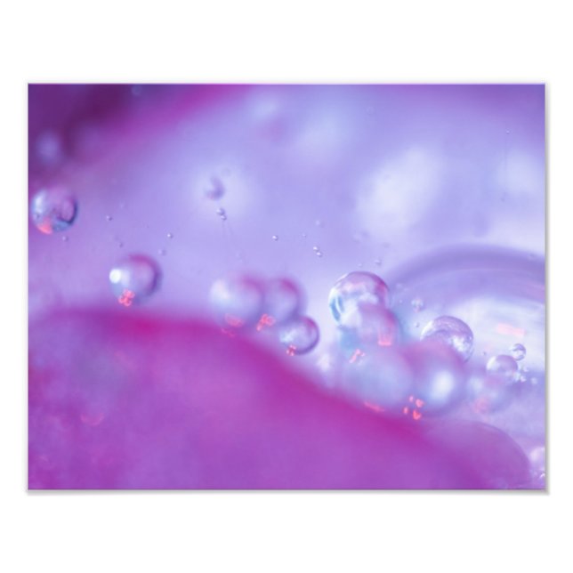 Foto Gotas de orvalho em pétala de flor abstrata. Crédi (Frente)