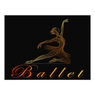 Foto Graceful Pose em ouro Line Art Ballerina