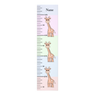 Foto Gráfico de Crescimento Girafa Fofa Pastel Adiciona