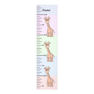Foto Gráfico de Crescimento Girafa Fofa Pastel Adiciona