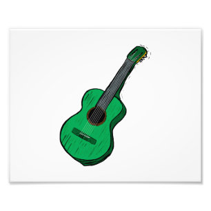 Foto gráfico de guitarra acústica verde simples.png