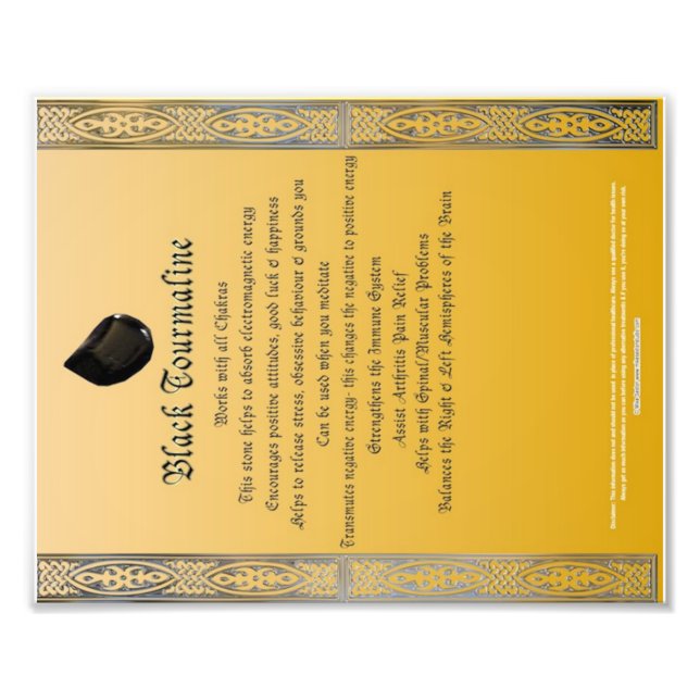 Foto Gráfico de Propriedades Turmalinas Pretas (Frente)