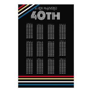 Foto Gráfico de Sentados Retro-Stripe Preto e Primário 
