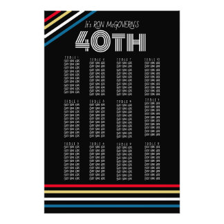 Foto Gráfico de Sentados Retro-Stripe Preto e Primário