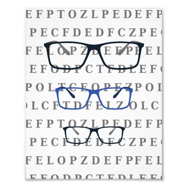 Foto Gráfico de Teste de Olho do Optometrista e Óculos (Frente)
